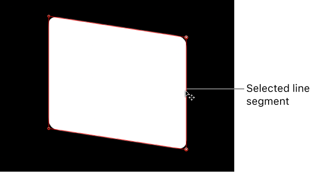 Canvas showing line segment being adjusted