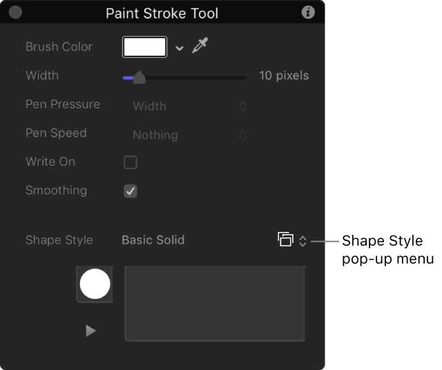 HUD showing Paint Stroke settings