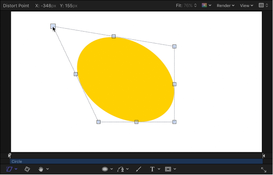Canvas showing an object being distorted