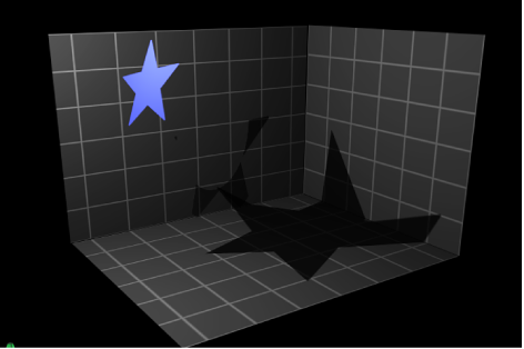 Canvas showing object with both Receive Shadows and Shadows Only selected