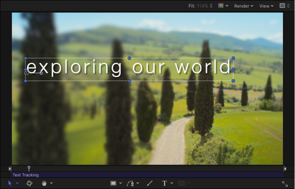 Canvas showing a text tracking rate of 11%