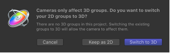 Switch to 3D dialog