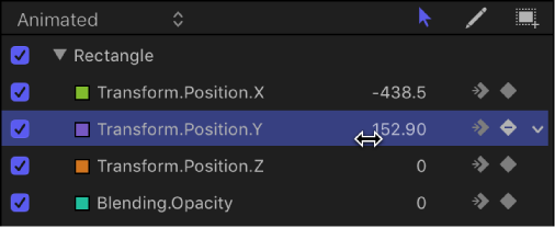 Keyframe Editor showing parameter value slider