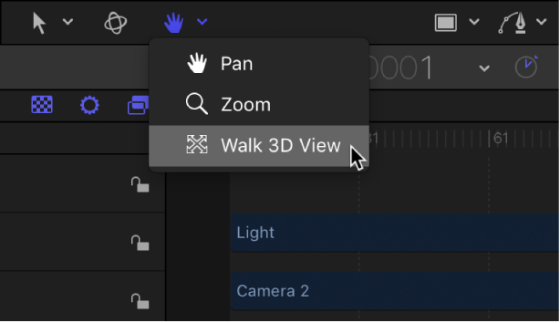 Selecting the Walk 3D View tool from the toolbar