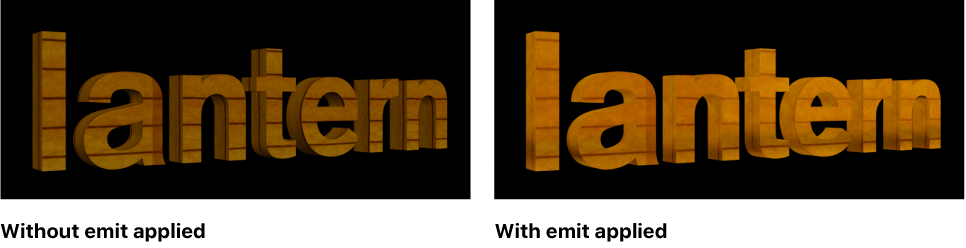 Canvas showing the effect of emit layer