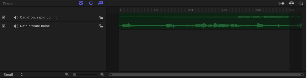 Audio Timeline containing two tracks