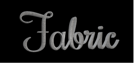 3D text in the canvas with Tweed fabric substance applied