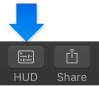 HUD button in the toolbar