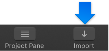 Import button in toolbar