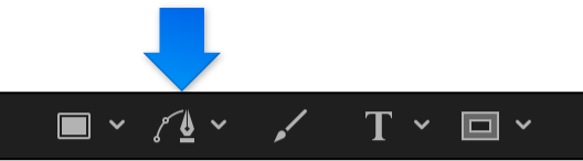 Bezier tool in the canvas toolbar