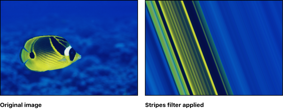 Canvas showing effect of Stripes filter