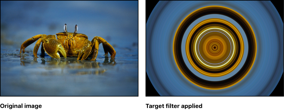 Canvas showing effect of Target filter