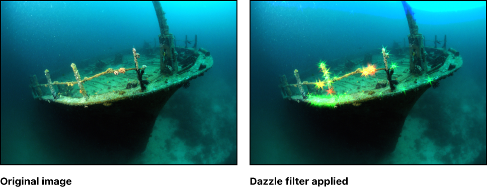 Canvas showing effect of Dazzle filter