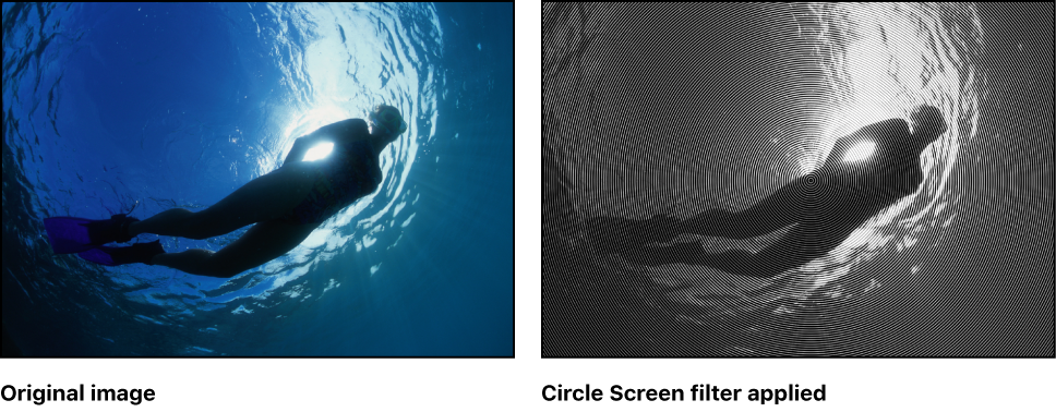 Canvas showing effect of Circle Screen filter