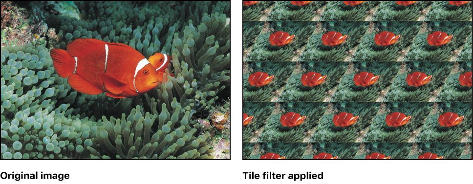 Canvas showing effect of Tile filter