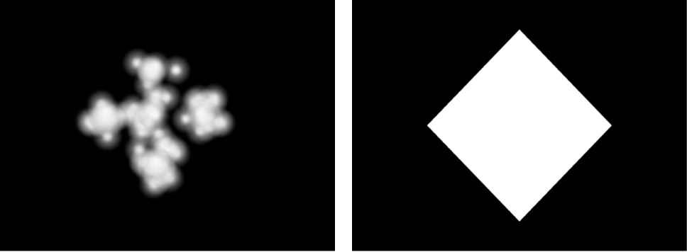 Canvas showing particle system with shape set to Image