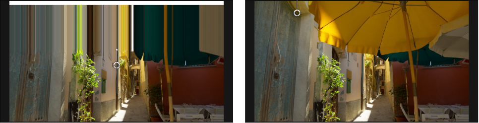 Canvas showing clip with Scrape filter applied