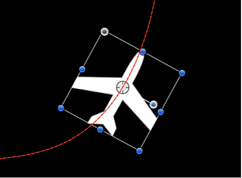Canvas showing object with a circular Motion Path applied