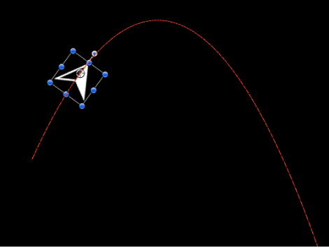 Canvas showing example of Gravity behavior