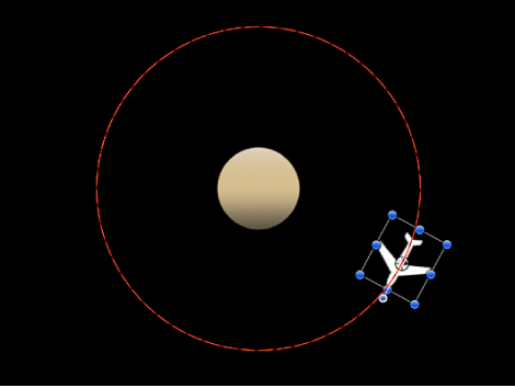 Canvas showing example of Orbit Around behavior