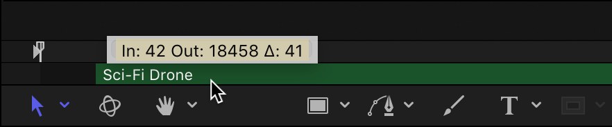 Mini-Timeline showing an audio clip being slipped