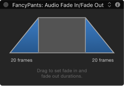 HUD showing Audio Fade In/Fade Out behavior controls