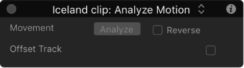 HUD showing Analyze Motion behavior parameters