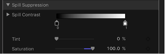 Spill Suppression controls in the Keyer filter