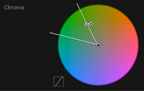 Dragging the outer edge of the Chroma control to adjust softness