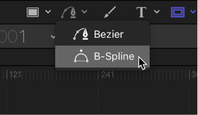 B-Spline tool in the canvas toolbar
