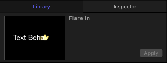 Library showing preview area and Apply button