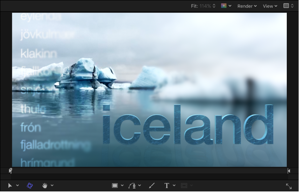 Canvas showing finished example of 3D text.