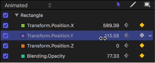 Keyframe Editor showing parameter value slider
