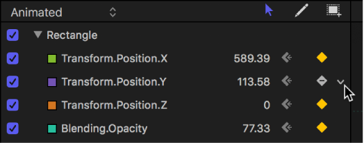 Keyframe Editor showing Animation menu icon