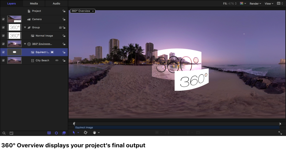 Canvas displaying 360° Overview