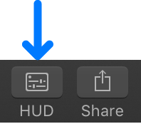 HUD button in the toolbar