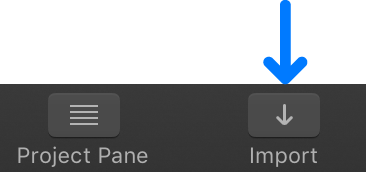 Import button in toolbar