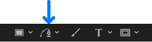 Bezier tool in the canvas toolbar