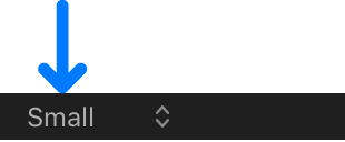 Timeline Row Size pop-up menu