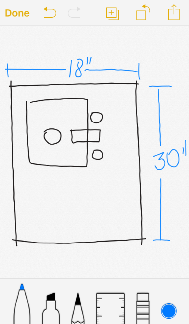 Sketch on iPhone with a drawn diagram