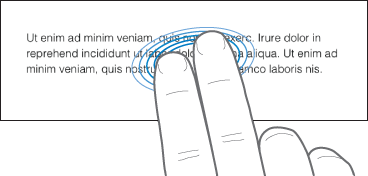 Two fingers tapping screen