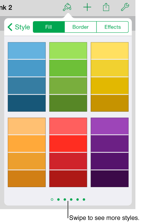 Controls for filling objects with colors