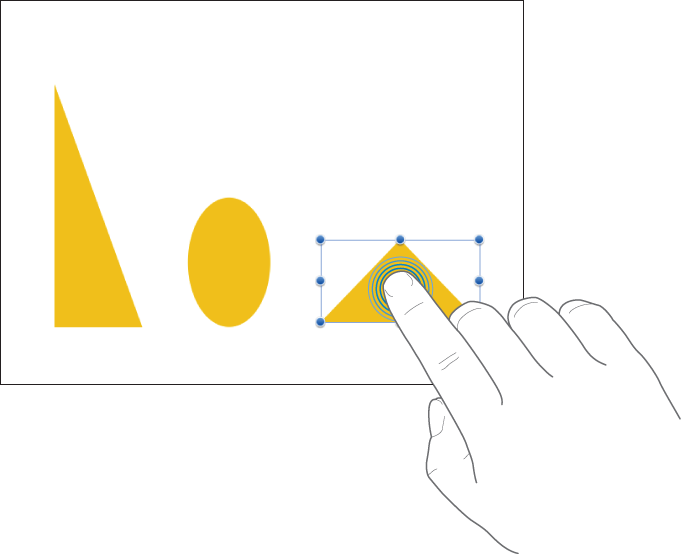 One finger tapping a shape