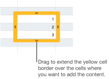 A selected cell with a large yellow border you can drag to autofill cells