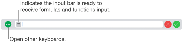 The input bar with functions selected