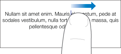 Finger swiping right