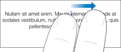 Two fingers swiping right