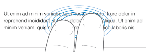 Two fingers tapping screen