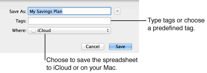 Dialog for renaming a spreadsheet