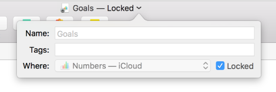 Pop-up for locking or unlocking a spreadsheet